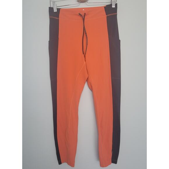 Outdoor Afro x REI Pants - Outdoor Afro x REI Co-op Womens L Orange Black Colorblock 7/8 Leggings